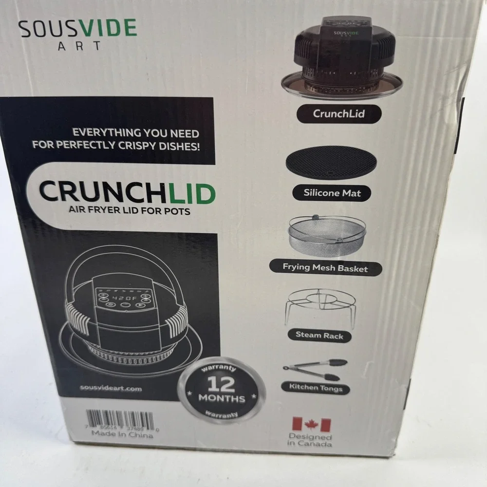 SousVide Art CrunchLid Air Fryer Lid for Pots Open Box Unused (read description)